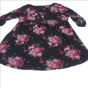 Torrid Floral Black and Pink Dress 3 (3X)